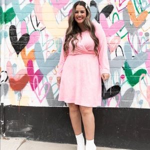 LuLaRoe Jody Pink Peasant Midi Long Sleeve Dress